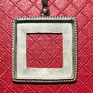 Sterling Silver Square Pendant Bezel 26mm