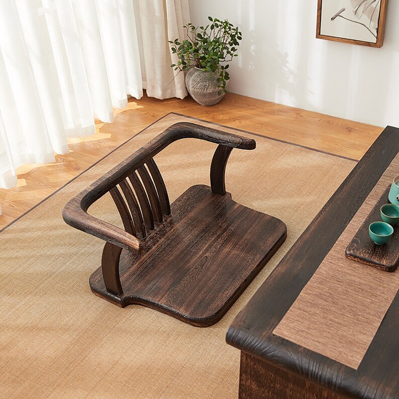 Japanese Zaisu Low Chair Minimalist Tea Table Floor Chair Etsy