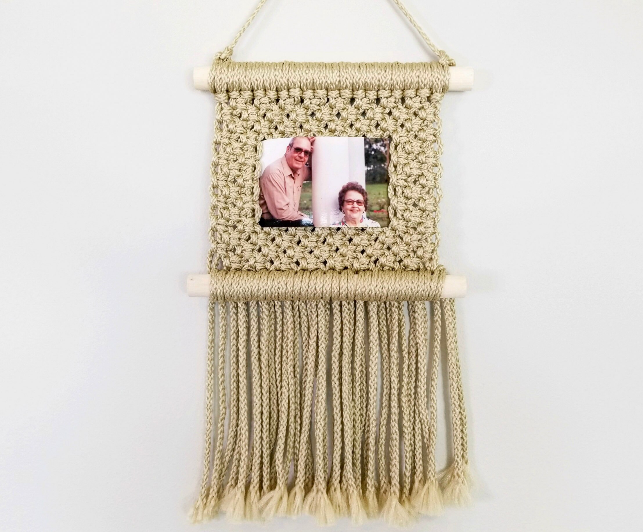 Picture Frame Macrame Wall Hanging Bohemian Macrame Wall Etsy