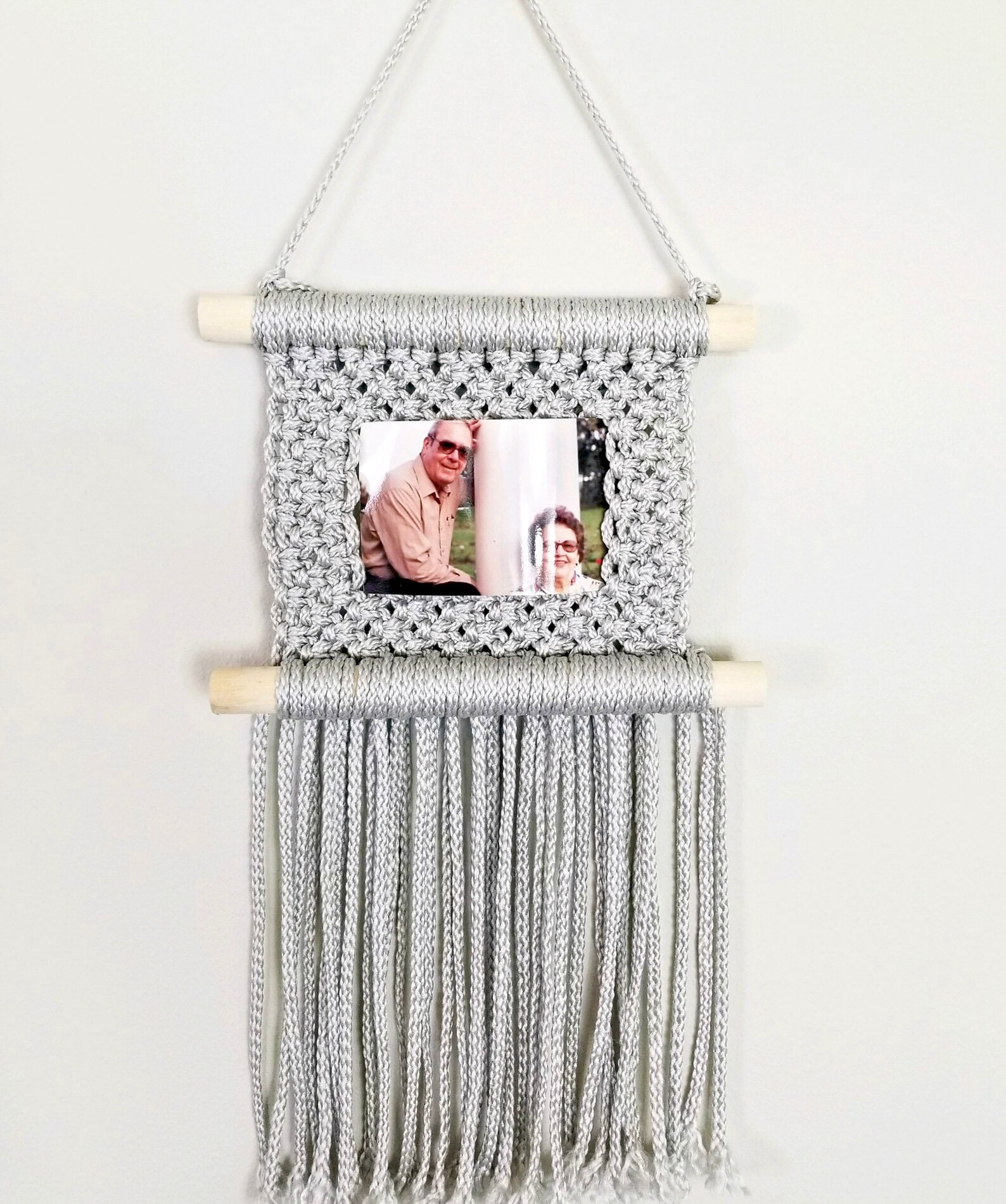 Picture Frame Macrame Wall Hanging Bohemian Macrame Wall Etsy