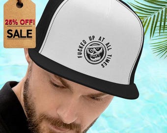 Gorra de camionero gótica divertida, gorra de calavera atrevida, gorra de béisbol con estampado de calavera bordada, estilo snapback, estilo punk rock, estilo urbano, estilo de terror HorrorHat