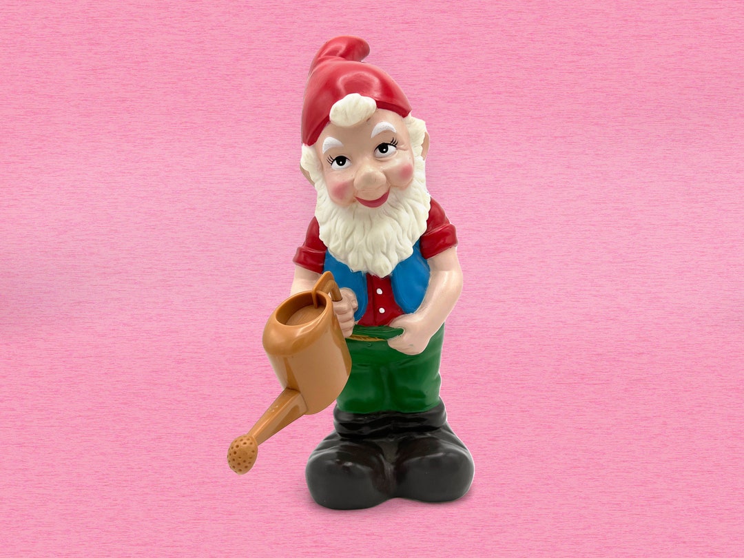 Vintage 1992 Artline Garden Gnome Statue, Model No. 404, Holding