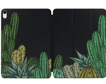 Cactus Cover For iPad Mini 6 Case Flora iPad Pro 12.9 2018 Magnetic Case Folding Folio Case For iPad Pro 11.4 2018 iPad Pro 12.9 DS0271