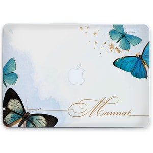 Personalized Macbook Pro Case 16 Inch 2021 Macbook Pro 14 A2442 Case Blue Butterfly Macbook Pro Case 13 Inch 15-Inch Macbook Pro Case DS0464
