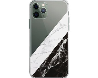 Marbré iPhone 11 Pro Max étui géométrique iPhone XR étui iPhone 8 + étui blanc iPhone XS Max étui iPhone 11 Pro étui noir iPhone 8 DS0121