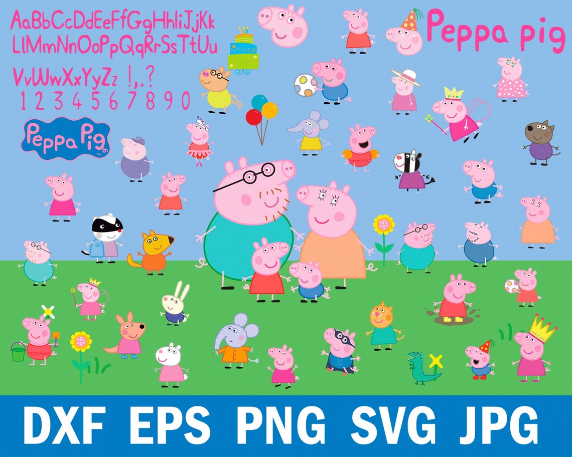 Peppa SVG Cutting Files Peppa Pig Cut File Cartoon Svg Cutting | Etsy