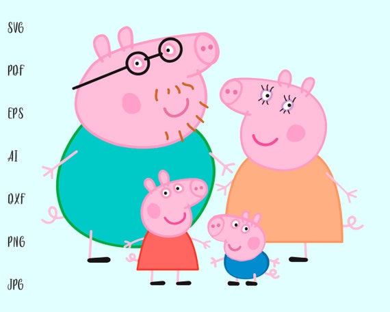 Download Peppa Pig Svg Cutting Files Peppa Family Cut File Peppa Daddy Etsy