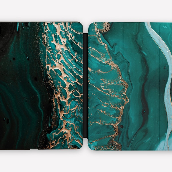 Turquoise Marble Air 2020 4th Generation Stand Cover for iPad 10.2 2019 7 Gen Gold Marble iPad Smart Cover iPad Air 3 2019 iPad Air 2 DS0361