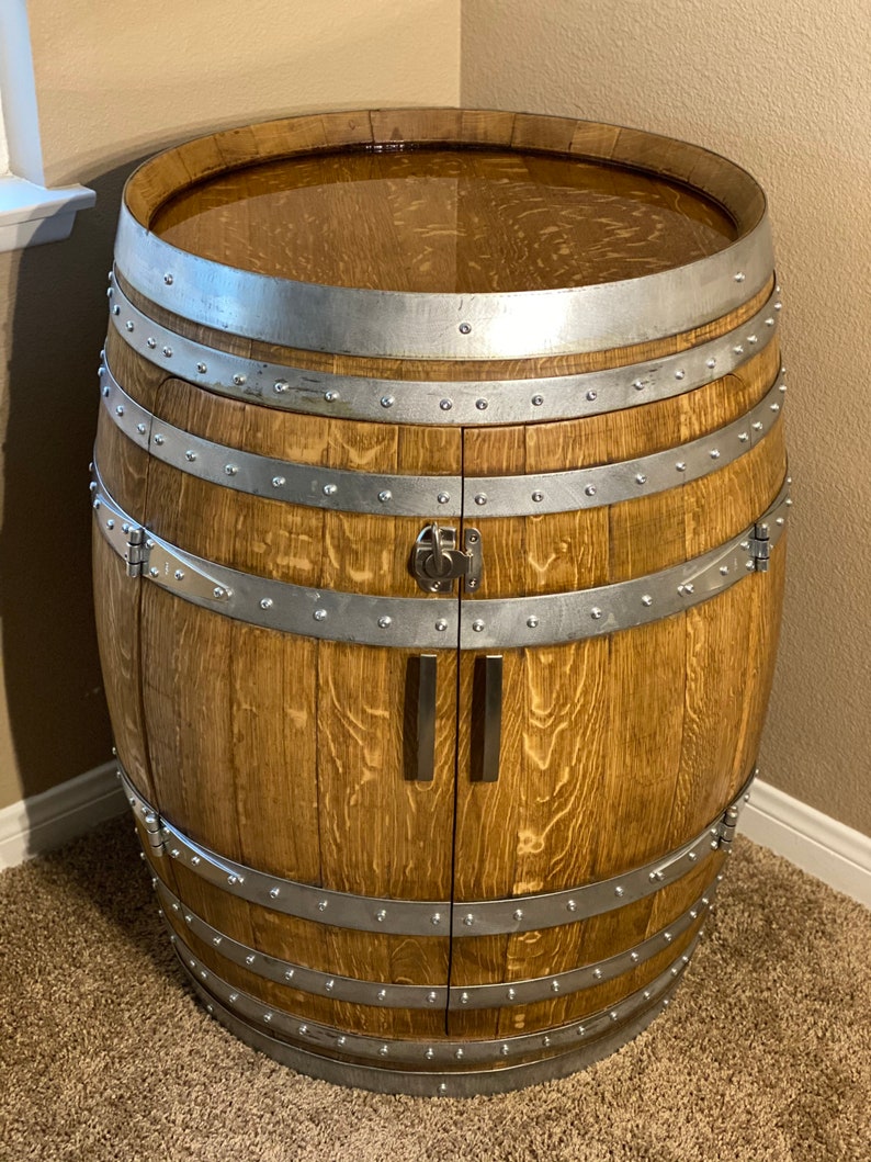 French Oak Wine Barrel Cabinet | Etsy