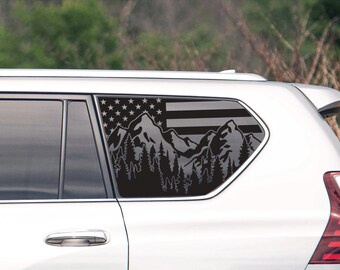 Ostler Peak Flag PrezisionCut® Lexus GX460/470 Vinyl Window Decal – No Trimming Required