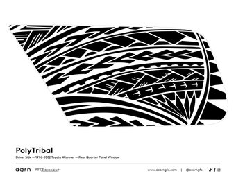 PolyTribal PrezisionCut® 1996-2002 Toyota 4Runner Vinyl Window Decal — Precise Fit — No Trimming Required