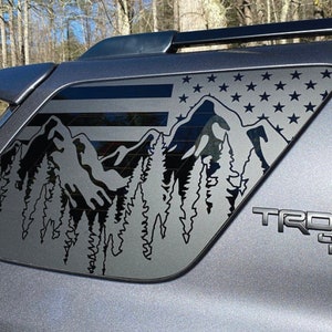 Ostler Peak Flag PrezisionCut® Vinyl Window Decal — Fits 1996-2023 Toyota 4Runners — No Trimming Required