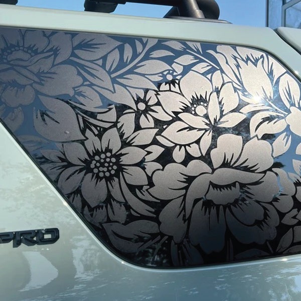 Floral Montage PrezisionCut® Vinyl Window Decal — Fits 1996-2023 Toyota 4Runners — No Trimming Required