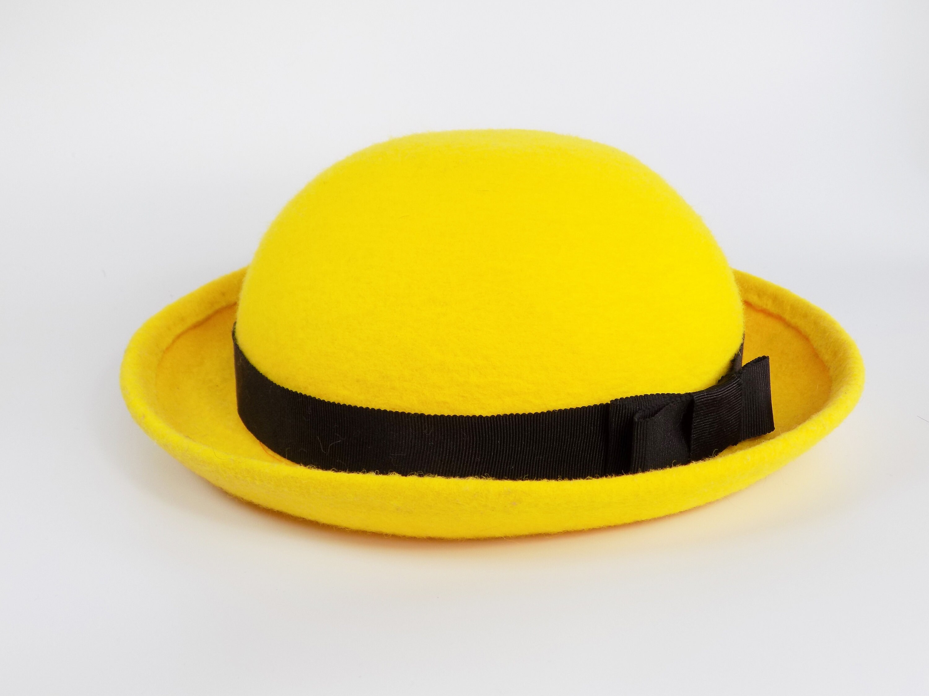 Yellow Bowler Hat Mad Hatter Tea Party Hat With a Pop of Etsy