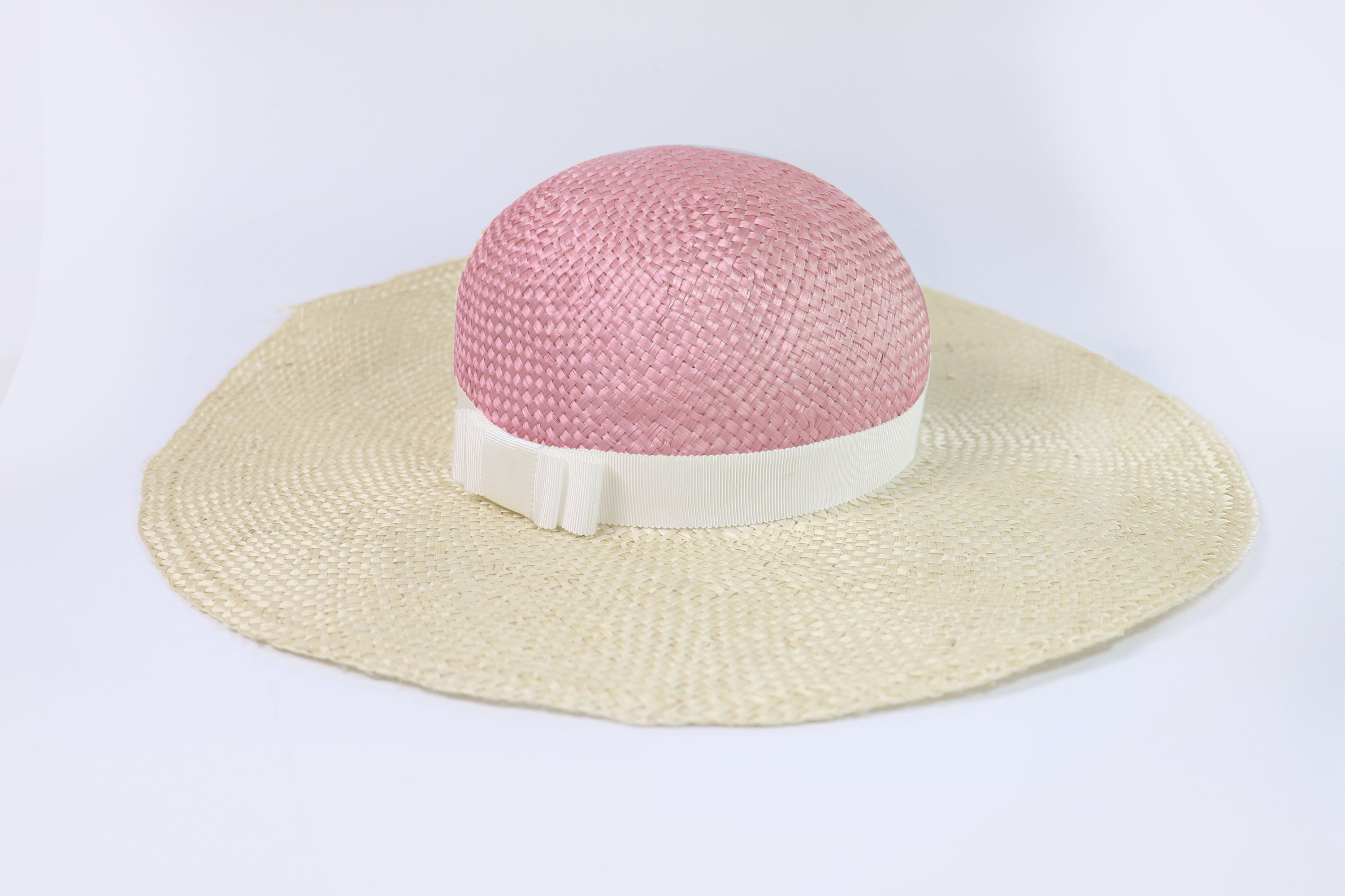 Pastel Pink Wide Brim Floppy Hat 