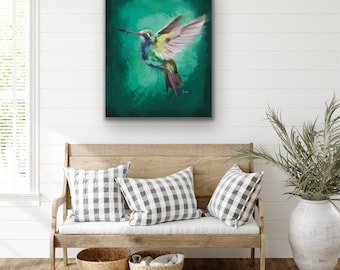 Kolibri Giclée Kunstdruck, abstrakte Vogelwandkunst