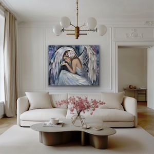 Angel Fine Art Print The Visitor, Angel Art, Angel Decor, Spiritual Art, Angel Lover Gift