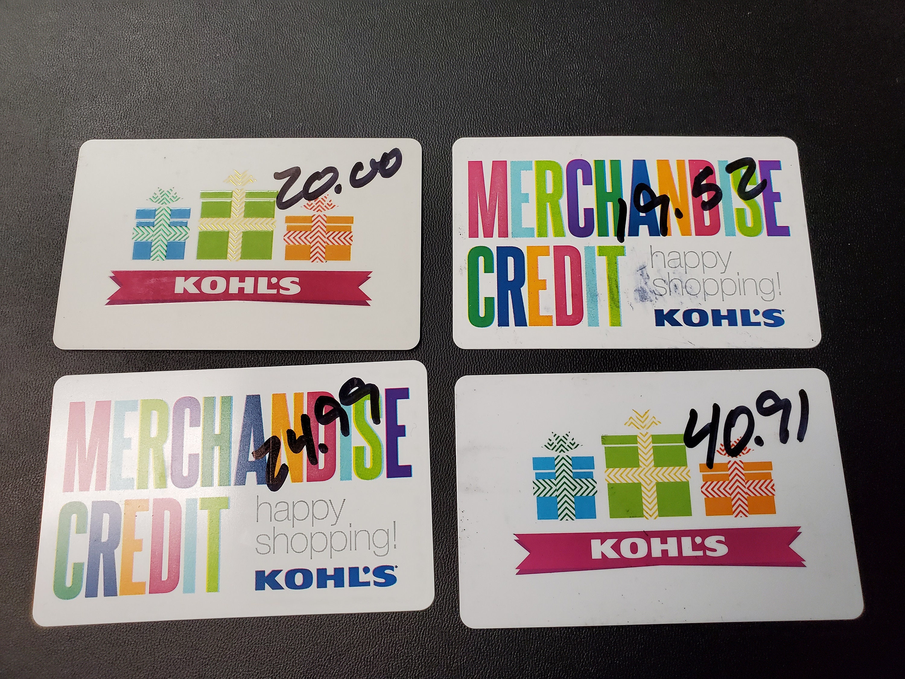 Kohl's Gift Card Lot Assorted Values total 105.42 for Etsy