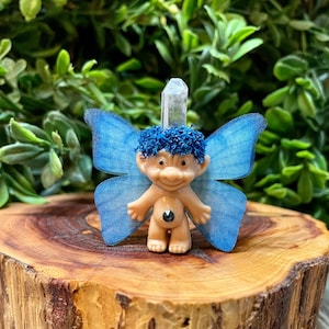 Miniature troll doll, crystal troll doll, fairy troll, vintage troll doll, tiny troll doll, garden troll doll, retro troll doll, cute gift