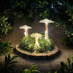 Mushroom lights, mushroom lamp, mushroom night light, mini mushroom lights, fairy lights, desk lamp, unique lamps, LED fairy lights, battery