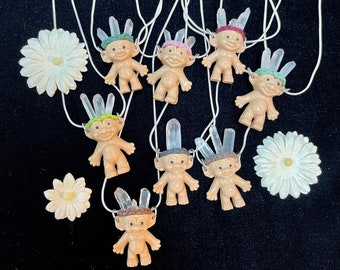 Crystal Troll Doll Pendant: 925 Sterling Silver Lucky Necklace