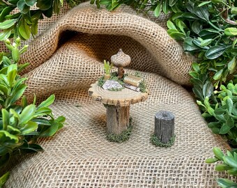 Miniature fairy garden table, mini fairy garden, mini fairy garden accessories, miniatures, cute gift
