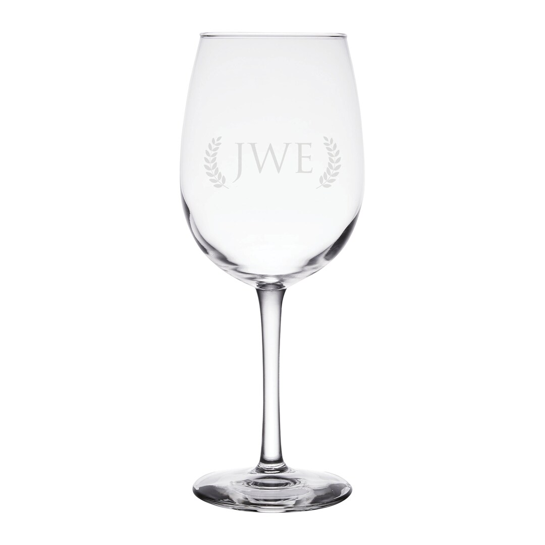 Custom Engraved Glass Monogram Personalized Glassware Set Etsy