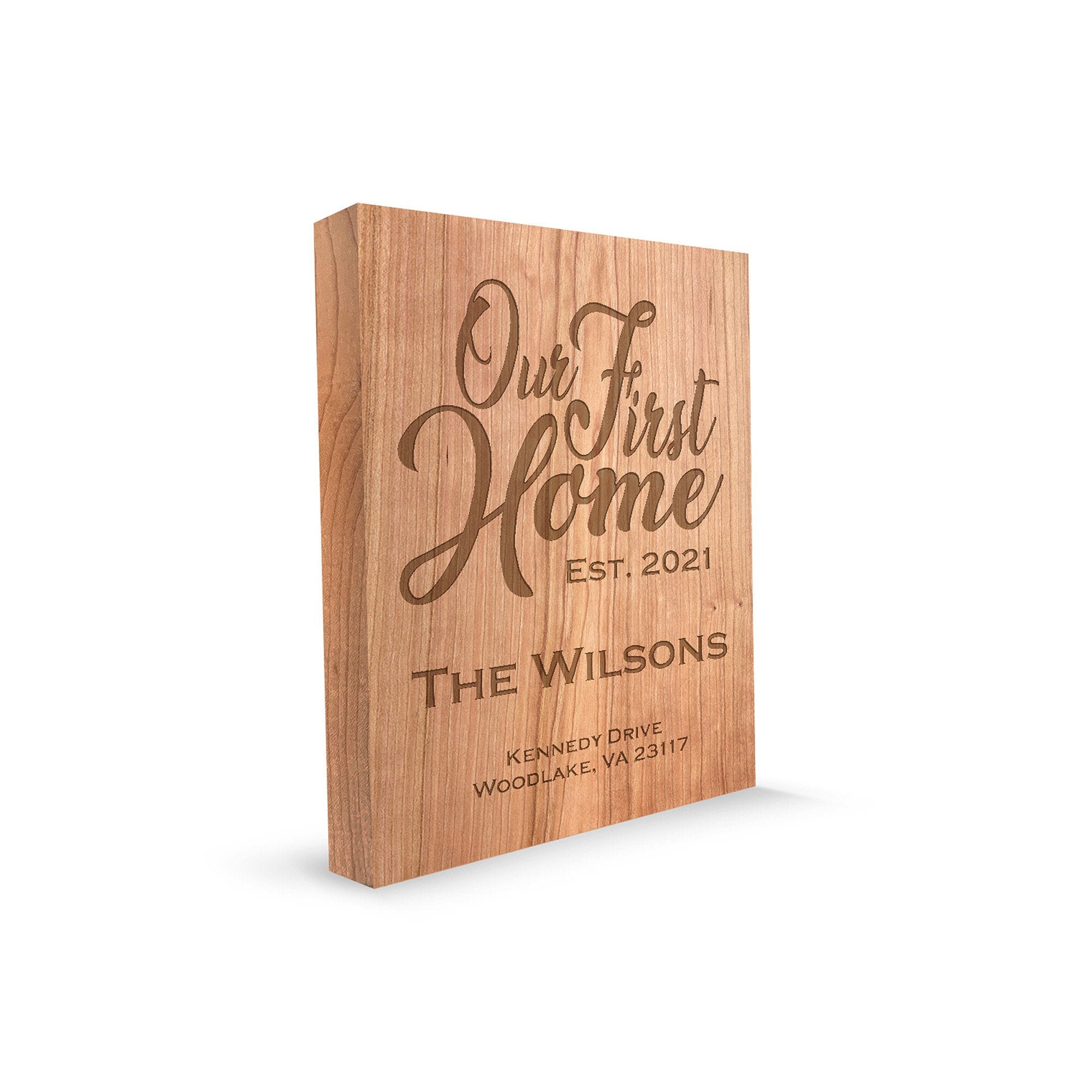 Solid Wood Engraved Home Sign Modern Rustic Carved Wall Art Etsy