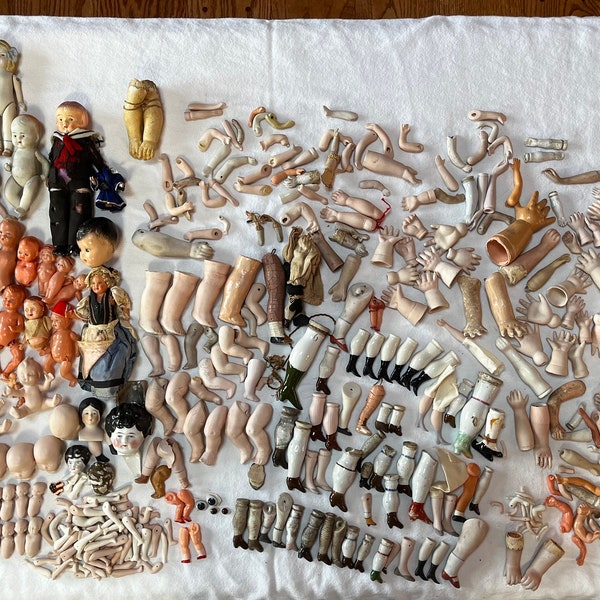 MEGA Lot of Antique Kewpie Dolls Made in Japan, German Bisque dolls and TONS of doll parts