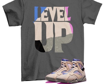 Level Up Jordan 7 Sapphire Matching Sneaker Tee