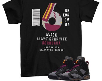 Label Jordan 6 Bordeaux T-shirt assorti pour baskets