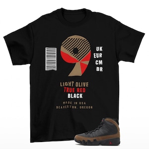 Sneaker Label Jordan 9 Retro Olive Matching Sneaker Tee Shirt