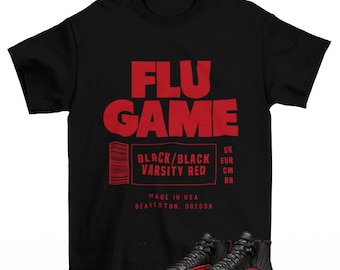 Sneaker Label Jordan 12 Flu Game Sneaker Matching Tee Shirt
