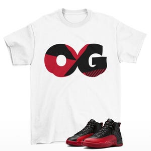 Sneaker OG Jordan 12 Flu Game Sneaker Matching Tee Shirt