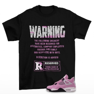 Reserved Jordan 4 Orchid Sneaker Matching Tee Shirt