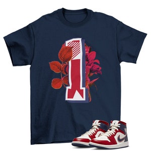Floral Jordan 1 Mid USA Matching Sneaker Tee Shirt