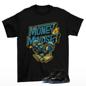 Mindful Jordan 11 Gamma Matching Sneaker Tee Shirt Black image 1