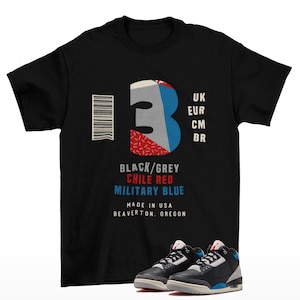 Etichetta sneaker Jordan 3 Rare Air Sneaker Tee Shirt abbinata nera