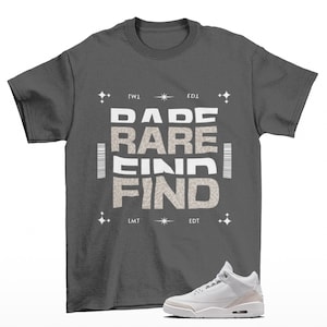 Camiseta Jordan 3 Pure Money a juego, gris, hallazgo poco común
