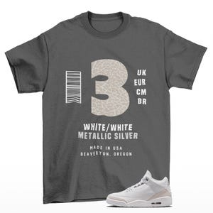 Camiseta a juego Jordan 3 Pure Money de la marca Sneaker Label, color gris