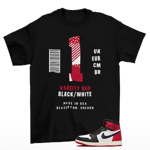 Sneaker Label Jordan 1 Black Toe Reimagined Sneaker Matching Tee Shirt