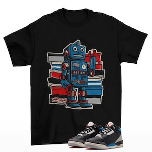 Sneaker Bot Jordan 3 Rare Air Sneaker Matching Tee Shirt Black