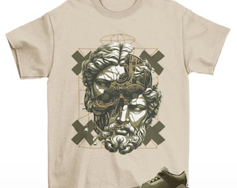 Beta Jordan 3 Family Affair Medium Olive Matching Sneaker Tee Shirt Tan