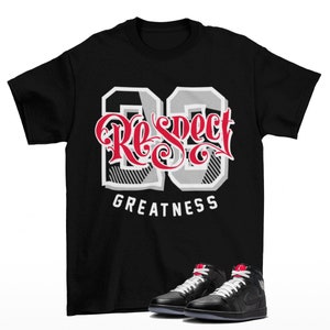 Respect Jordan 1 Mid Black Metallic Reimagined Sneaker Matching Tee Shirt