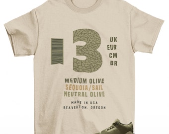 Sneaker Label Jordan 3 Family Affair Medium Olive Matching Sneaker Tee Shirt Tan
