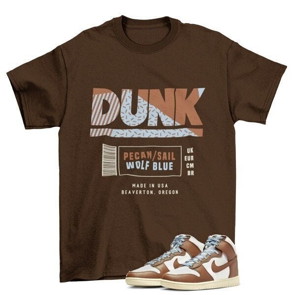 Label Dunk High Vintage Pecan Sail Matching Sneaker T-Shirt