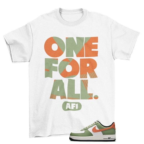 One For All Air Force 1 Oil Green Sneaker Matching Tee Shirt