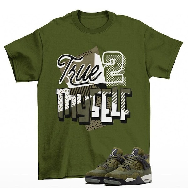 Stay True Jordan 4 Craft Medium Olive Sneaker T-shirt assorti