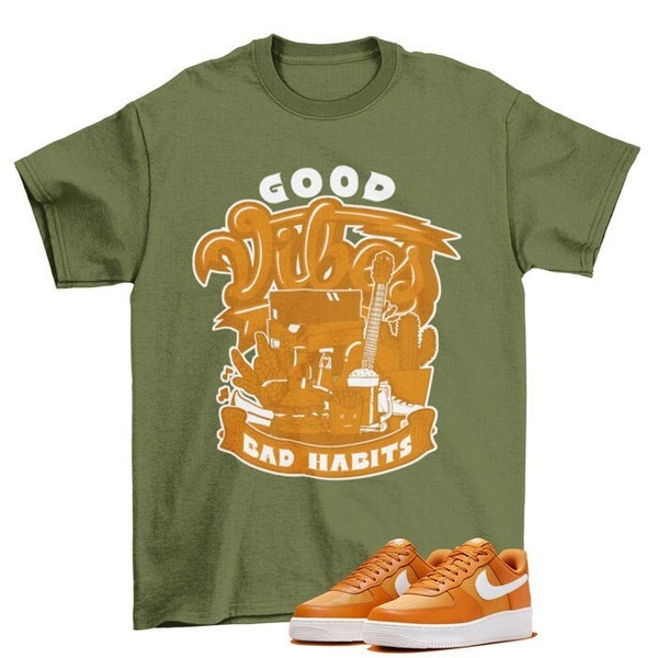 Vibes Air Force 1 Low Monarch Nylon Orange Sneaker Matching Tee Shirt