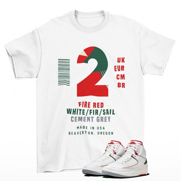 Sneaker Label Jordan 2 Retro Italy Sneaker Matching Tee Shirt